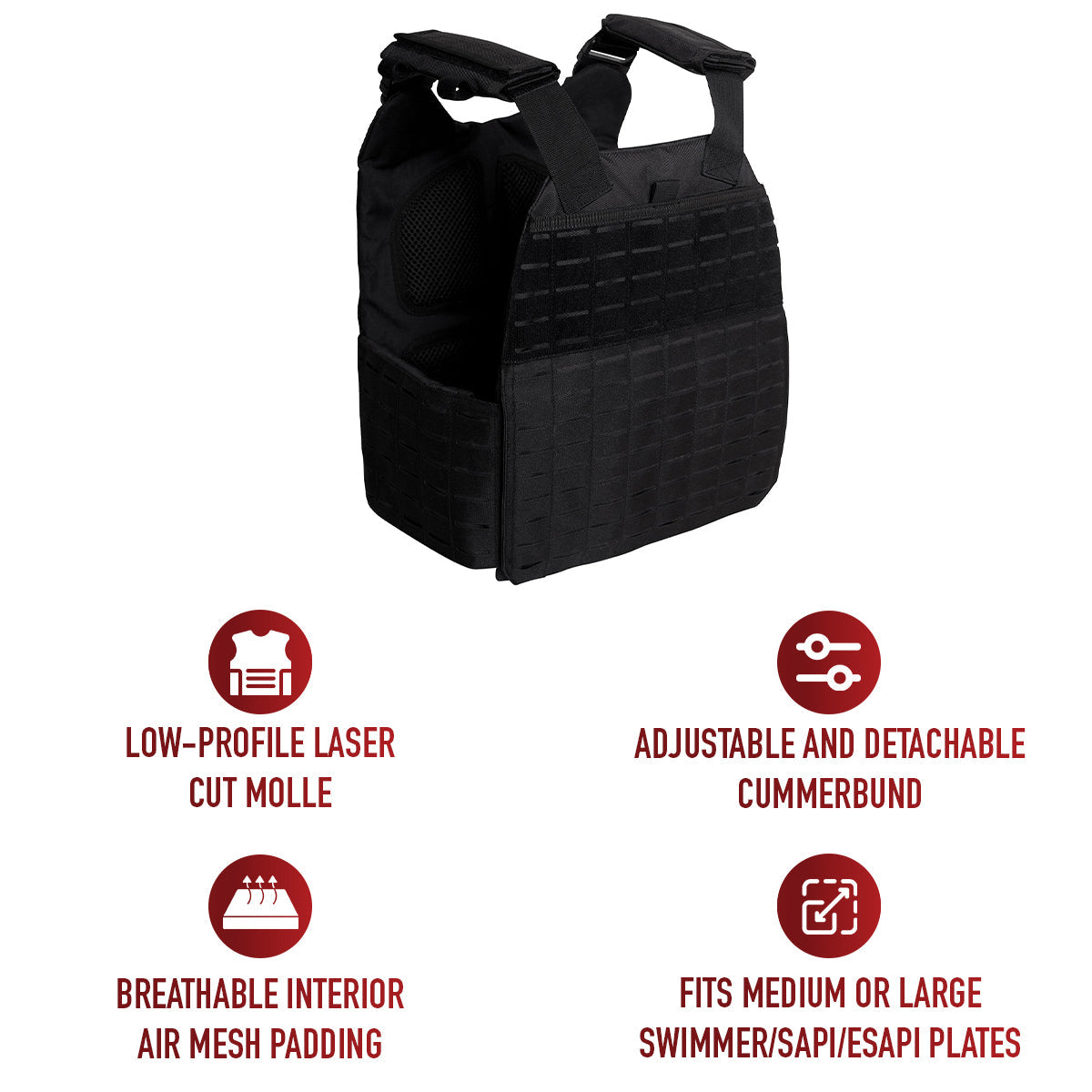 Rothco Laser Cut MOLLE Plate Carrier Vest LARSON TACTICAL SUPPLY