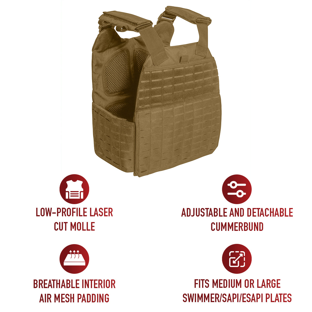 Rothco Laser Cut MOLLE Plate Carrier Vest LARSON TACTICAL SUPPLY