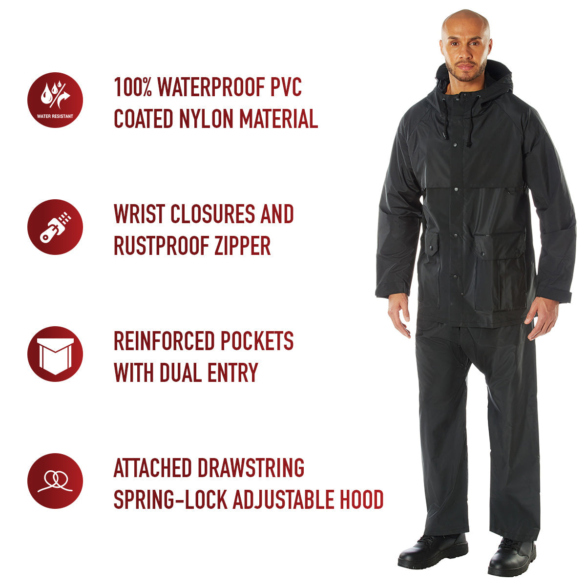 Rothco 2 Piece Microlite PVC Rainsuit LARSON TACTICAL SUPPLY