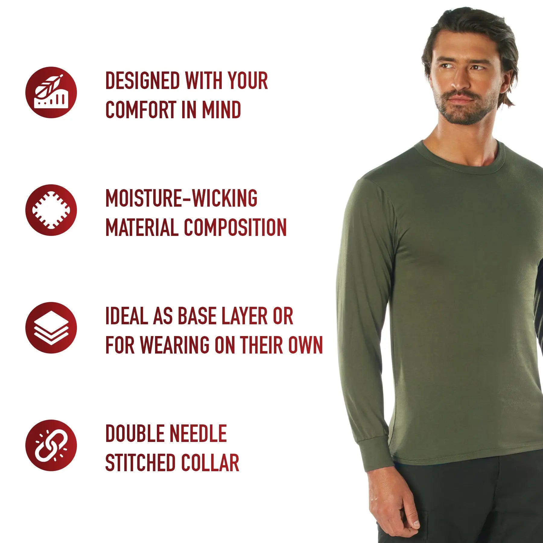 Rothco Moisture Wicking Long Sleeve T-Shirt LARSON TACTICAL SUPPLY