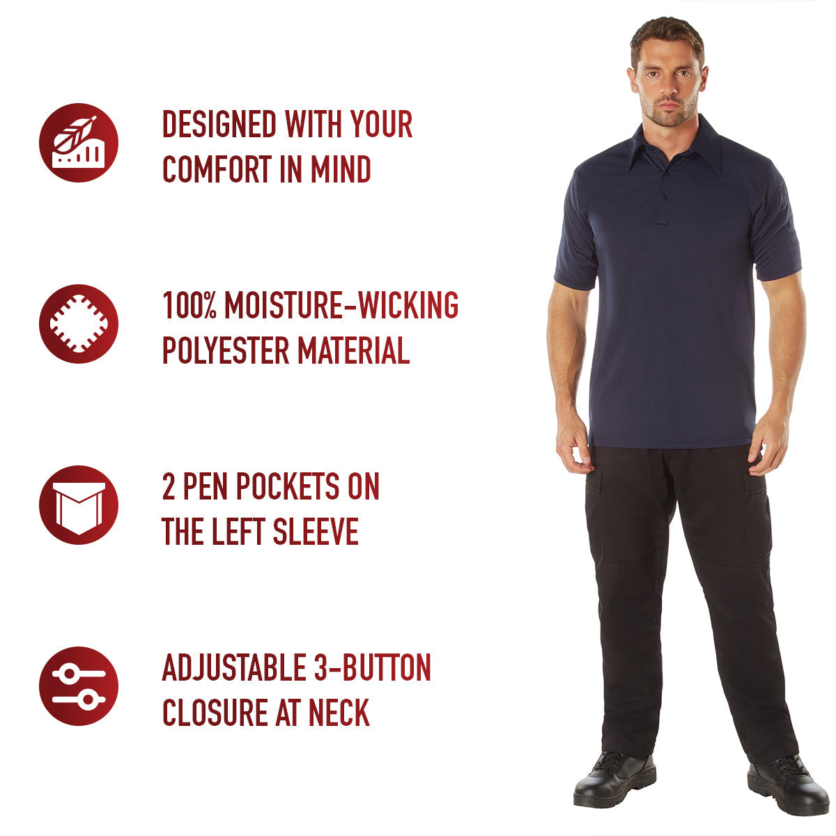 Rothco Tactical Performance Polo Shirt LARSON TACTICAL SUPPLY