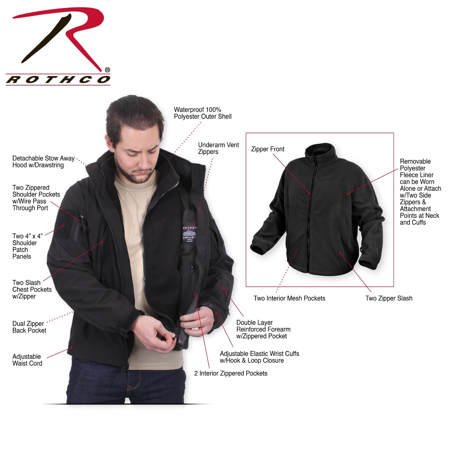 Rothco 3-in-1 Spec Ops Soft Shell Jacket LARSON TACTICAL SUPPLY