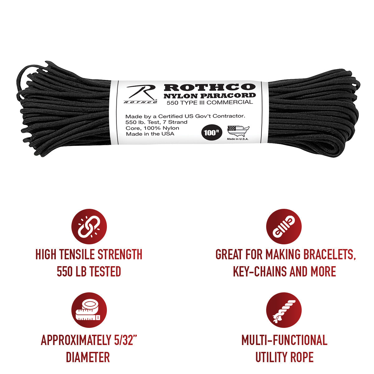 Rothco Nylon Paracord Type III 550 LB LARSON TACTICAL SUPPLY
