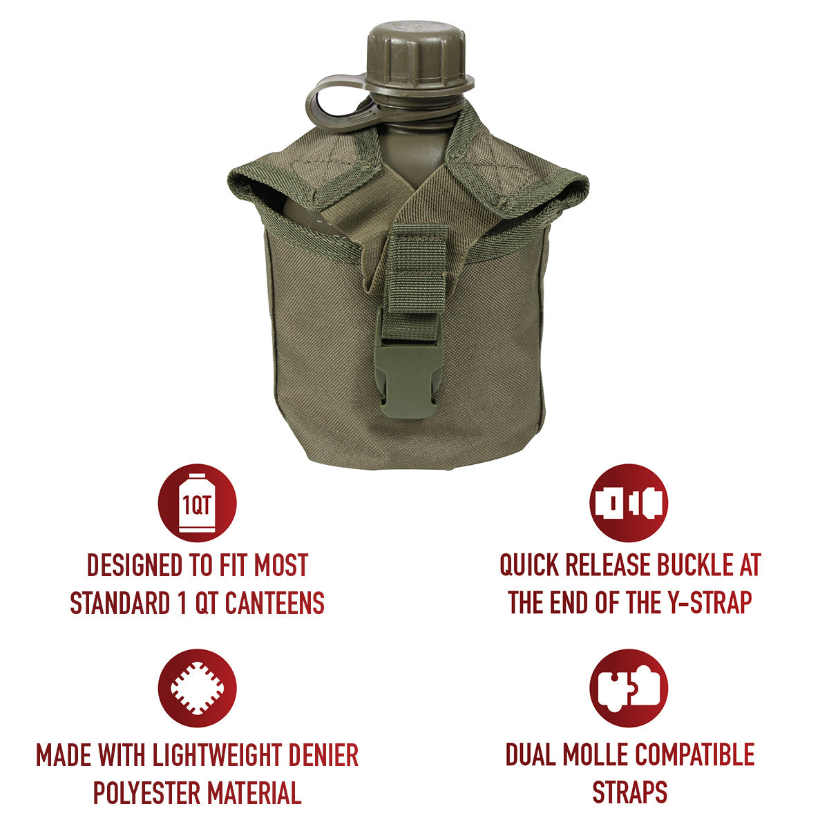 Rothco MOLLE Compatible 1 Quart Canteen Pouch / Cover LARSON TACTICAL SUPPLY