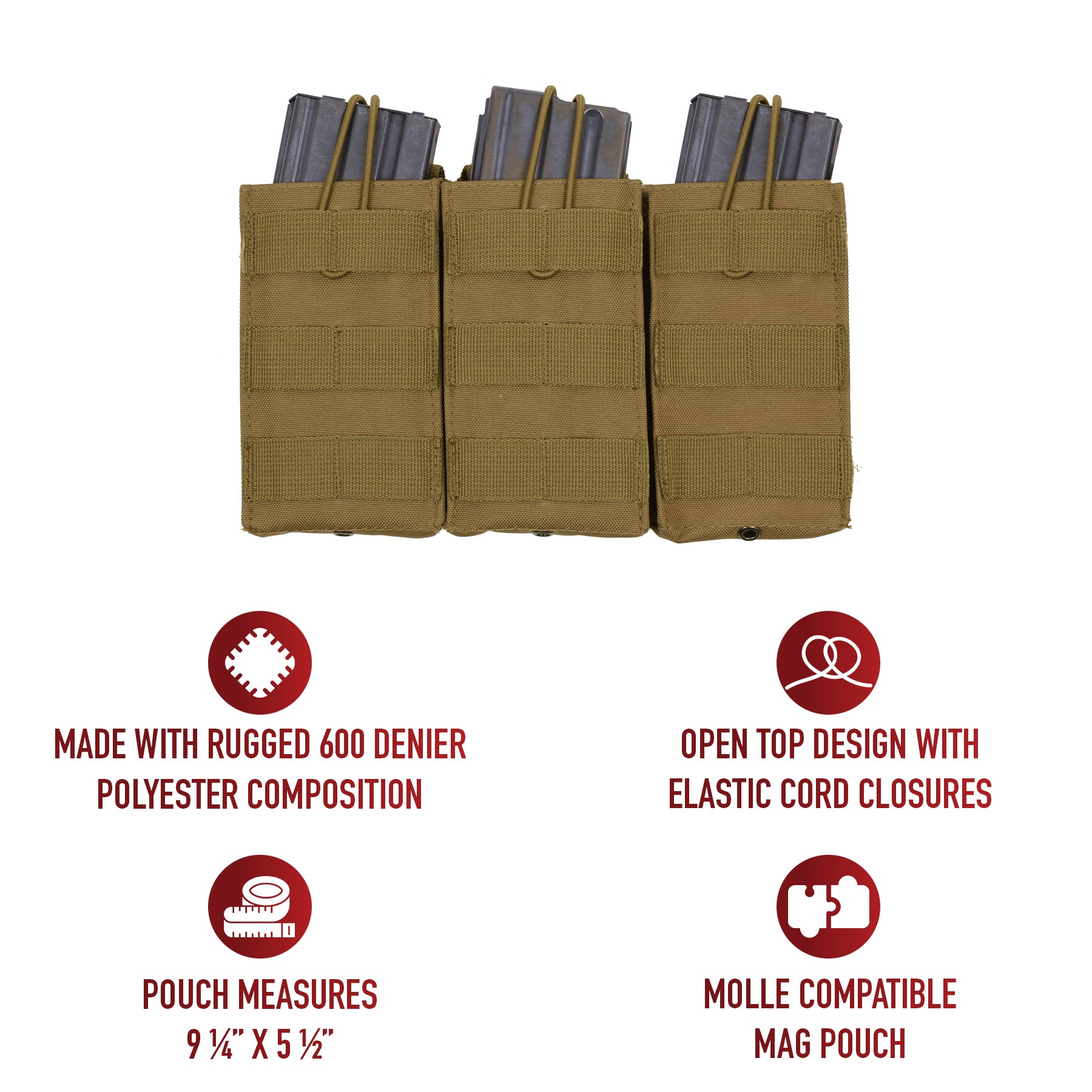 Rothco MOLLE Triple Mag Pouch LARSON TACTICAL SUPPLY