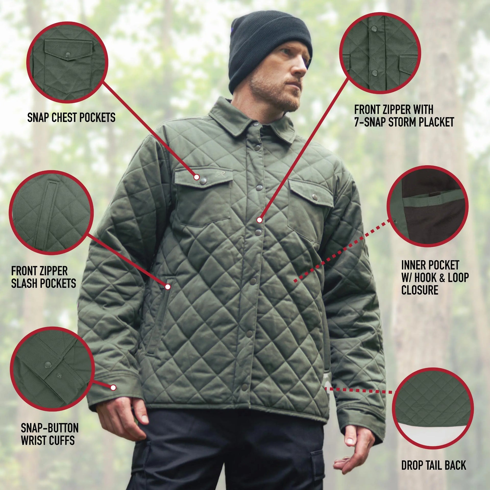 Rothco Diamond Quilted Cotton Jacket LARSON TACTICAL SUPPLY