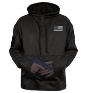 Rothco Honor and Respect Thin Blue Line Concealed Carry Hoodie - Black LARSON TACTICAL SUPPLY