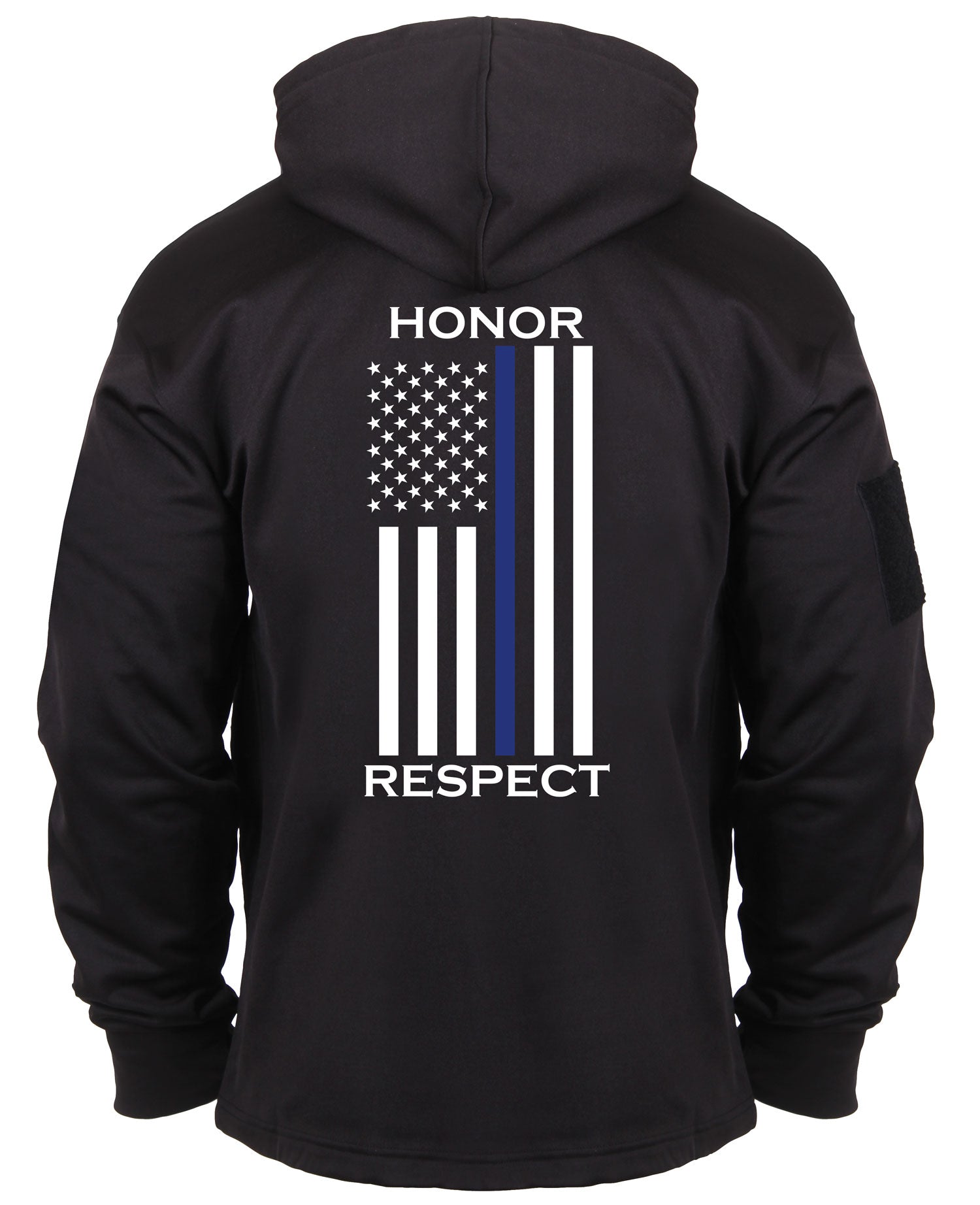 Rothco Honor and Respect Thin Blue Line Concealed Carry Hoodie - Black LARSON TACTICAL SUPPLY