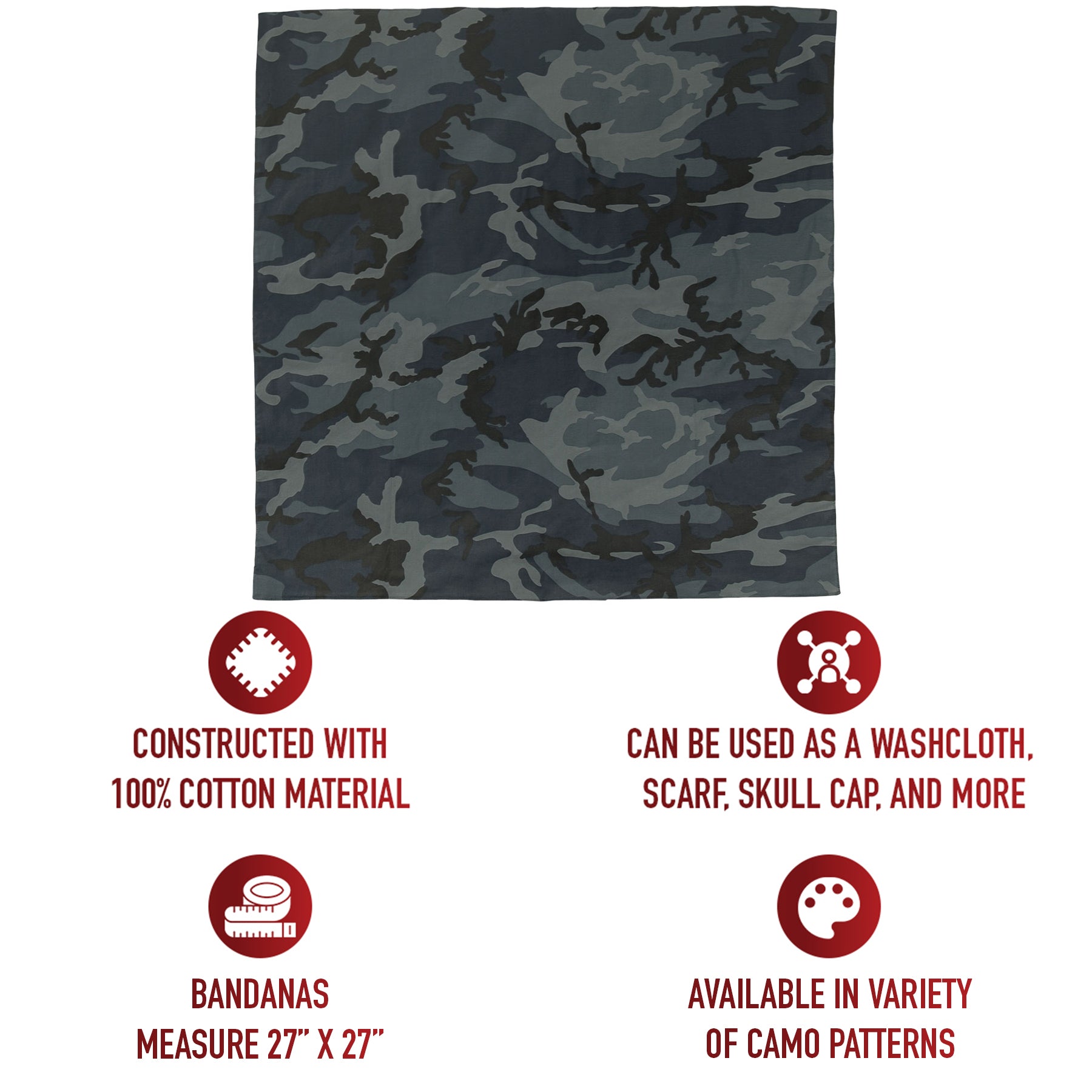 Rothco Large Camo Bandana 27 x 27 Inch LARSON TACTICAL SUPPLY