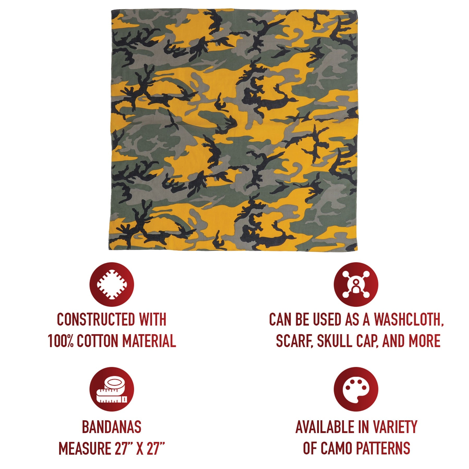 Rothco Large Camo Bandana 27 x 27 Inch LARSON TACTICAL SUPPLY