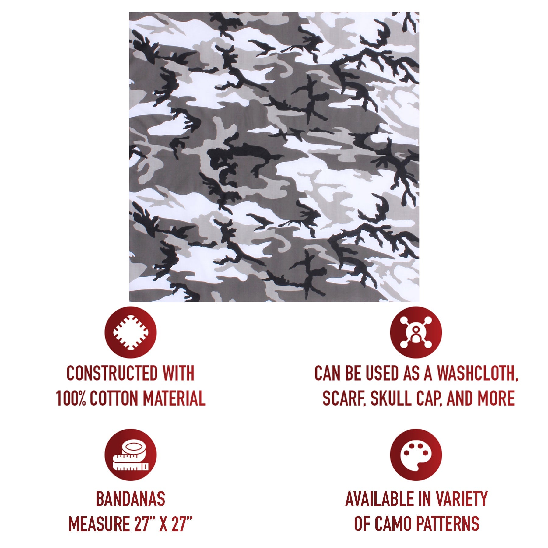 Rothco Large Camo Bandana 27 x 27 Inch LARSON TACTICAL SUPPLY