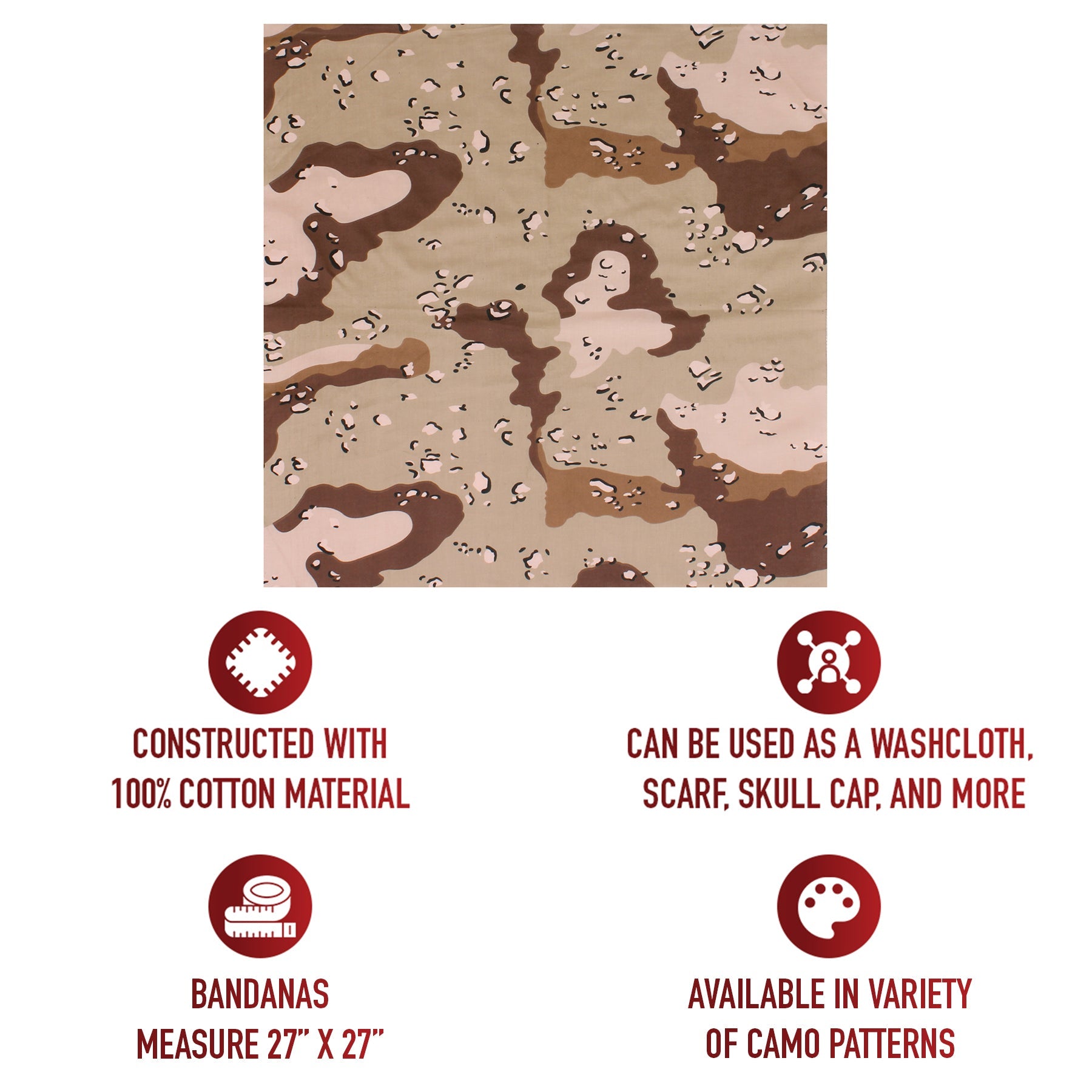 Rothco Large Camo Bandana 27 x 27 Inch LARSON TACTICAL SUPPLY