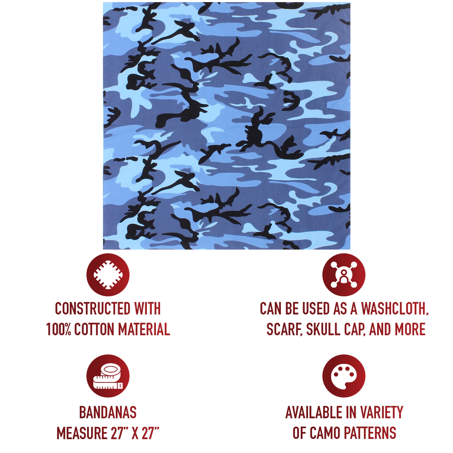 Rothco Large Camo Bandana 27 x 27 Inch LARSON TACTICAL SUPPLY