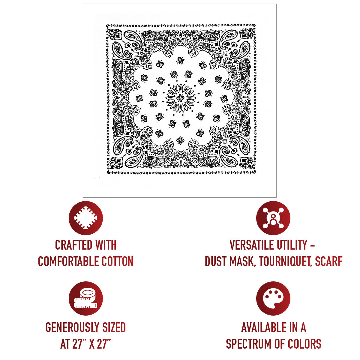 Rothco Trainmen Paisley Bandana – Extra-Large - 27” X 27" LARSON TACTICAL SUPPLY