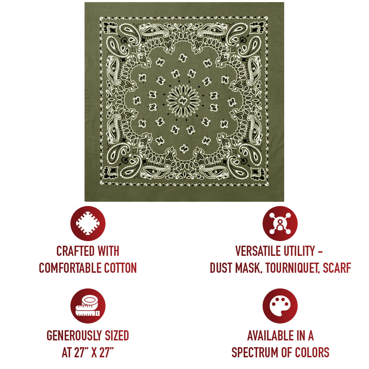 Rothco Trainmen Paisley Bandana – Extra-Large - 27” X 27" LARSON TACTICAL SUPPLY