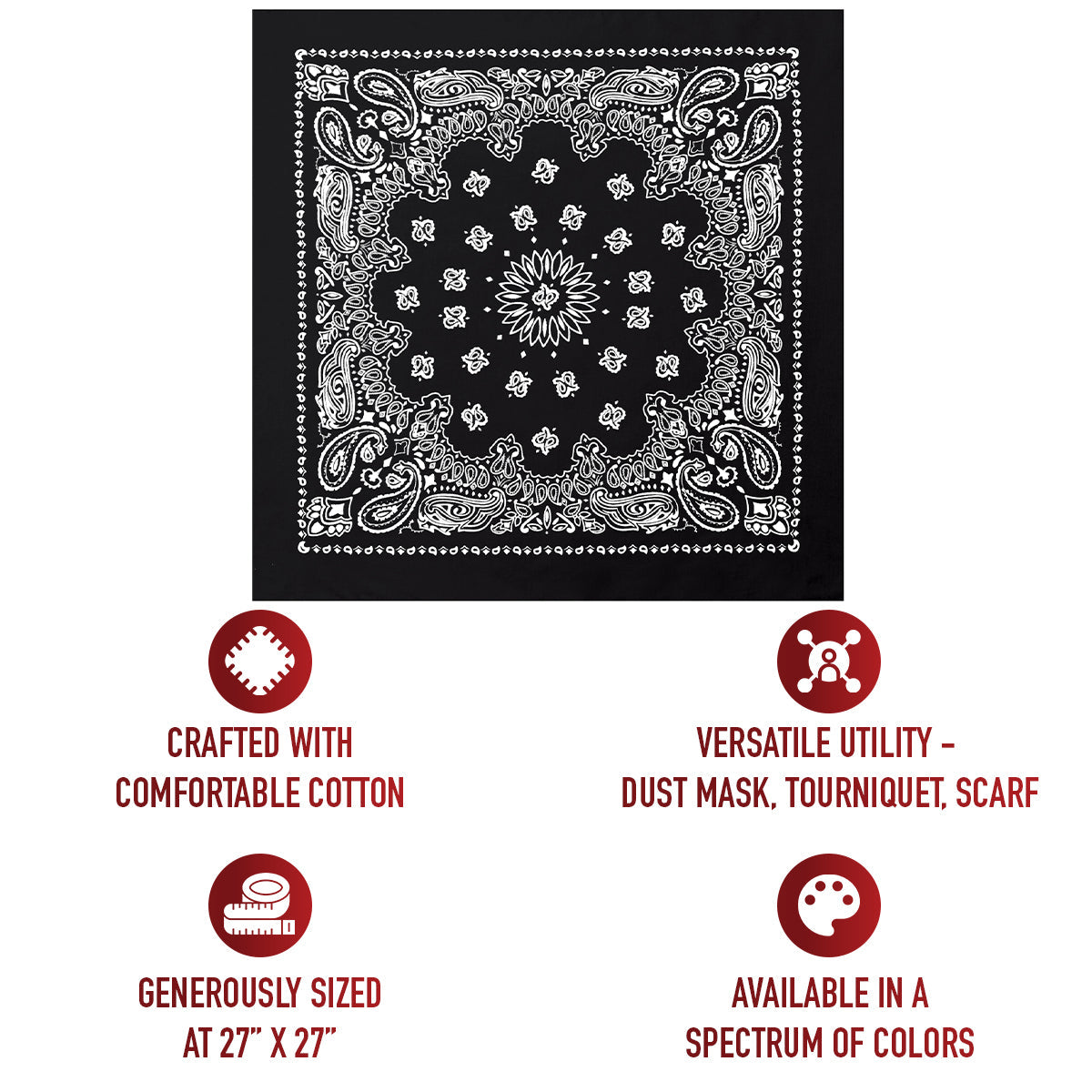 Rothco Trainmen Paisley Bandana – Extra-Large - 27” X 27" LARSON TACTICAL SUPPLY