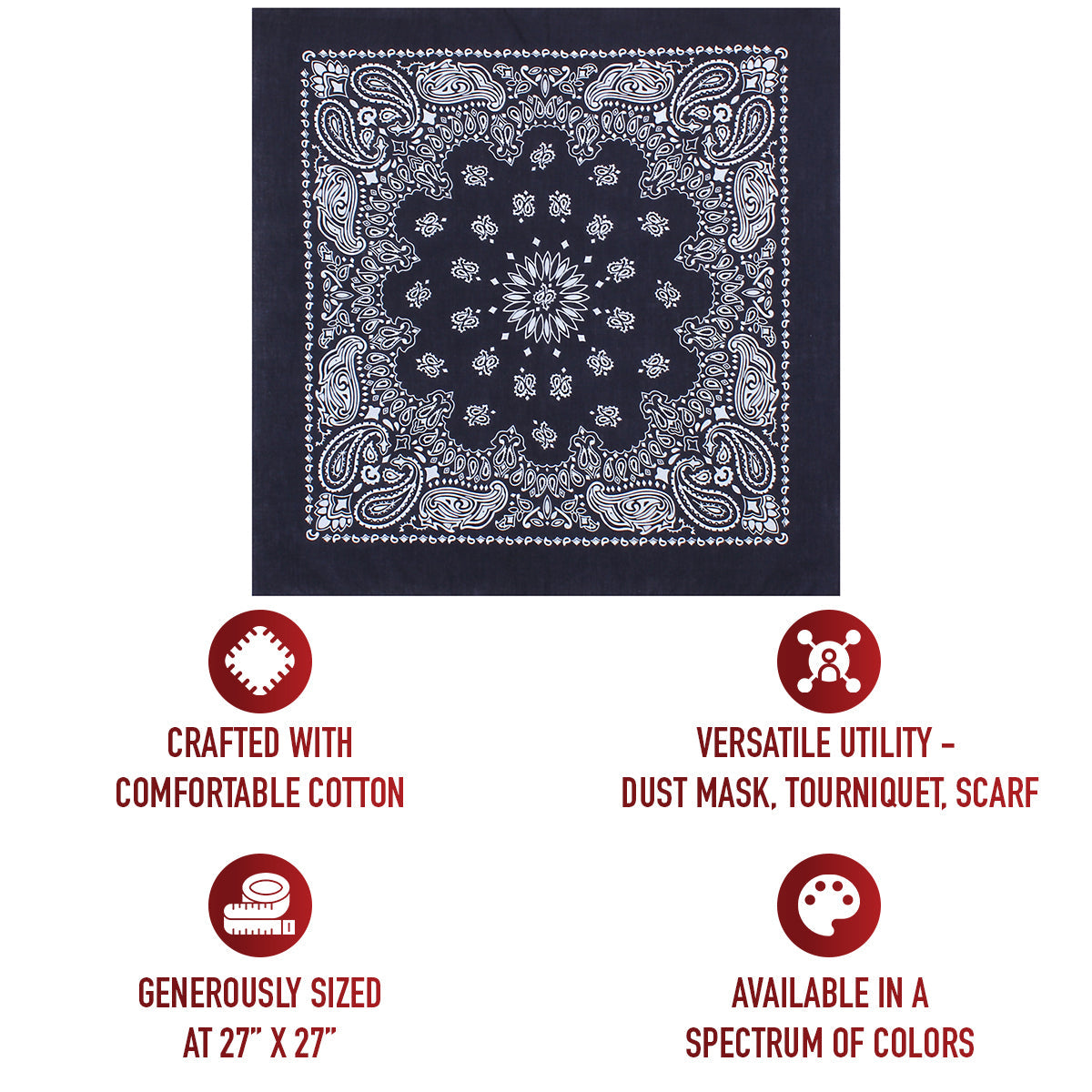 Rothco Trainmen Paisley Bandana – Extra-Large - 27” X 27" LARSON TACTICAL SUPPLY
