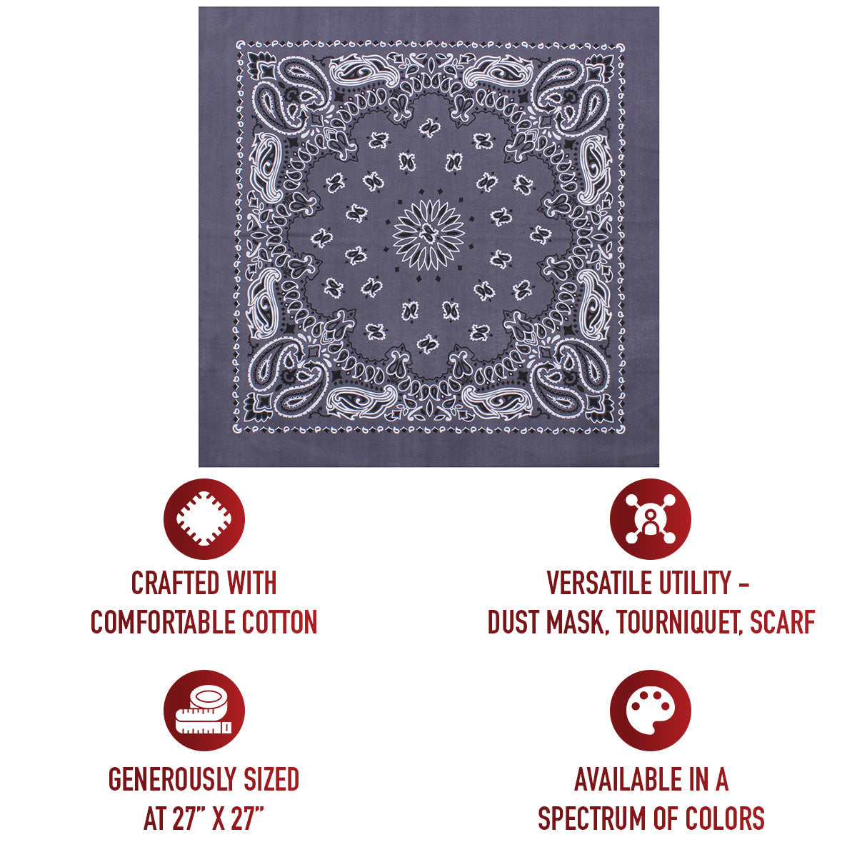 Rothco Trainmen Paisley Bandana – Extra-Large - 27” X 27" LARSON TACTICAL SUPPLY