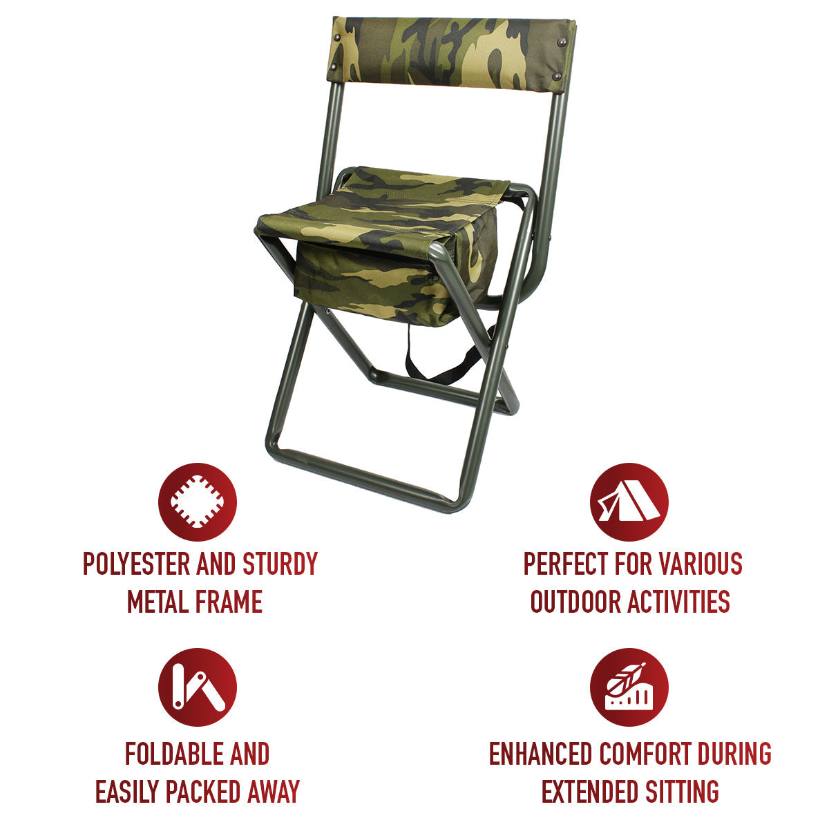 Rothco Deluxe Folding Stool With Pouch LARSON TACTICAL SUPPLY