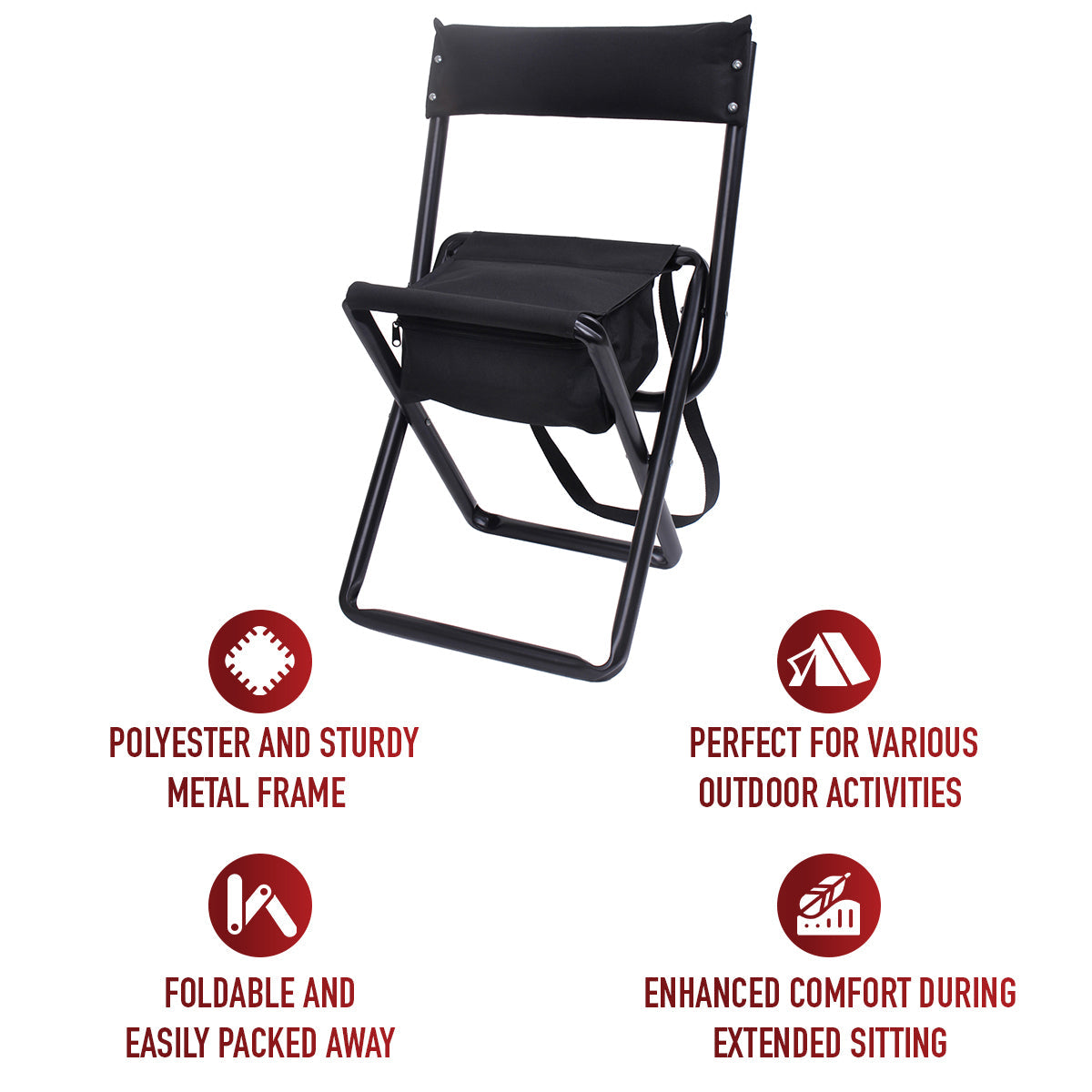 Rothco Deluxe Folding Stool With Pouch LARSON TACTICAL SUPPLY