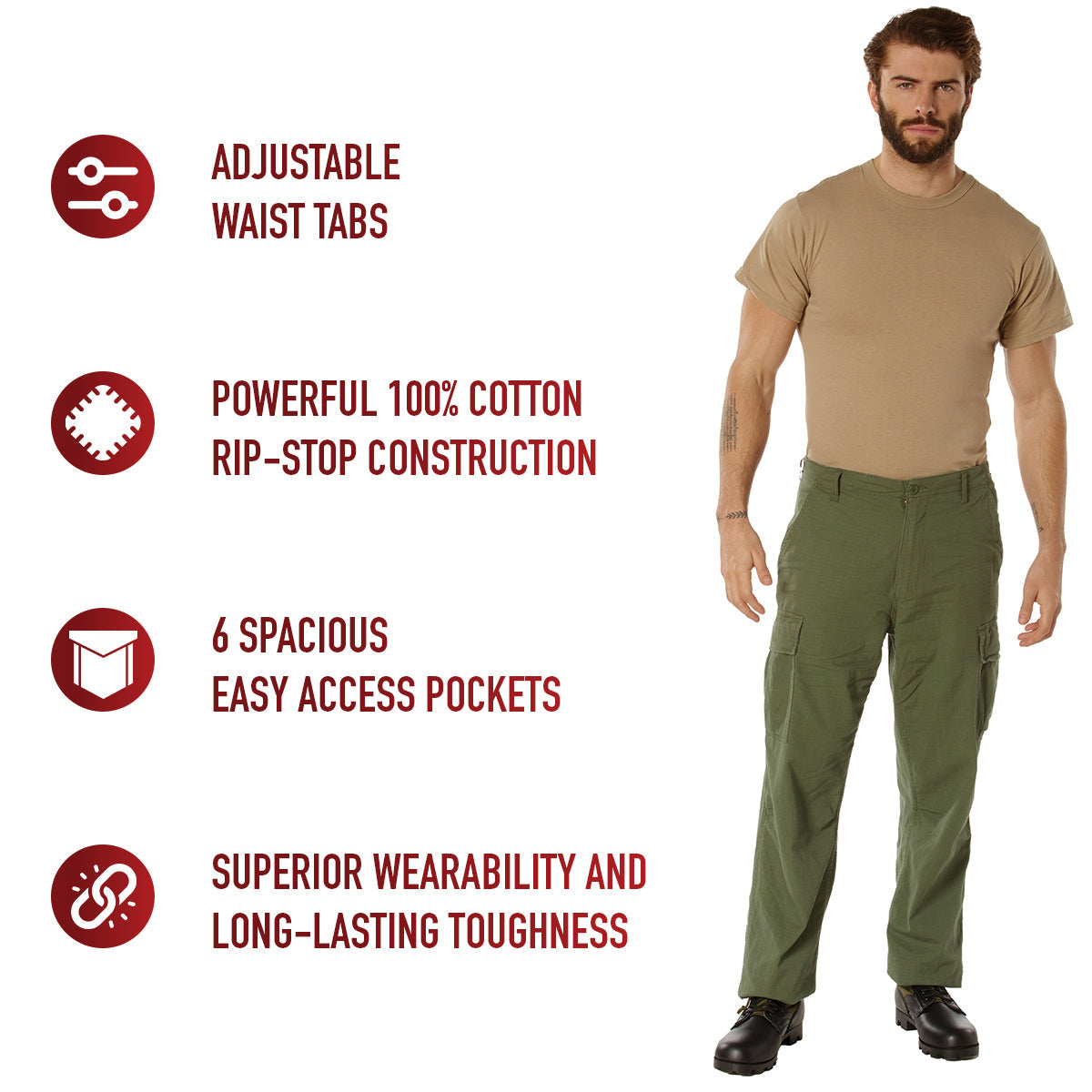 Rothco Vintage Vietnam Rip-Stop Fatigue Pants LARSON TACTICAL SUPPLY