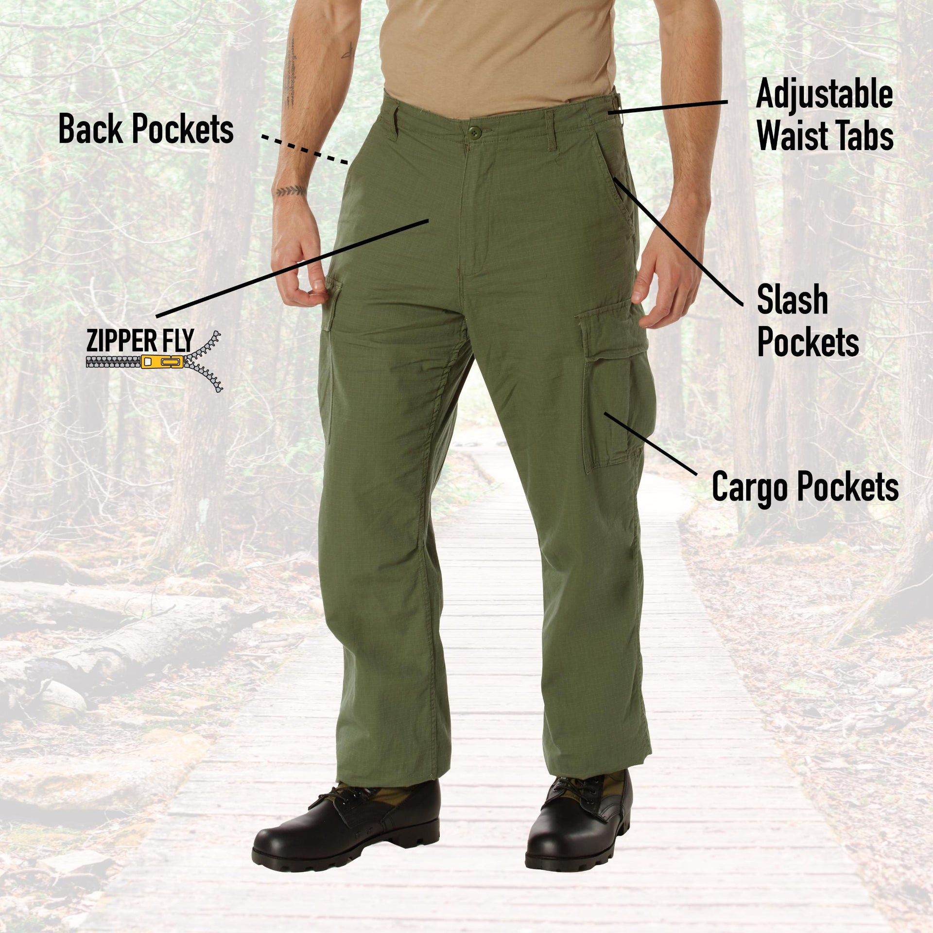 Rothco Vintage Vietnam Rip-Stop Fatigue Pants LARSON TACTICAL SUPPLY