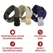 Rothco Web Belts In 3 Pack LARSON TACTICAL SUPPLY