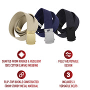 Rothco Web Belts In 3 Pack LARSON TACTICAL SUPPLY