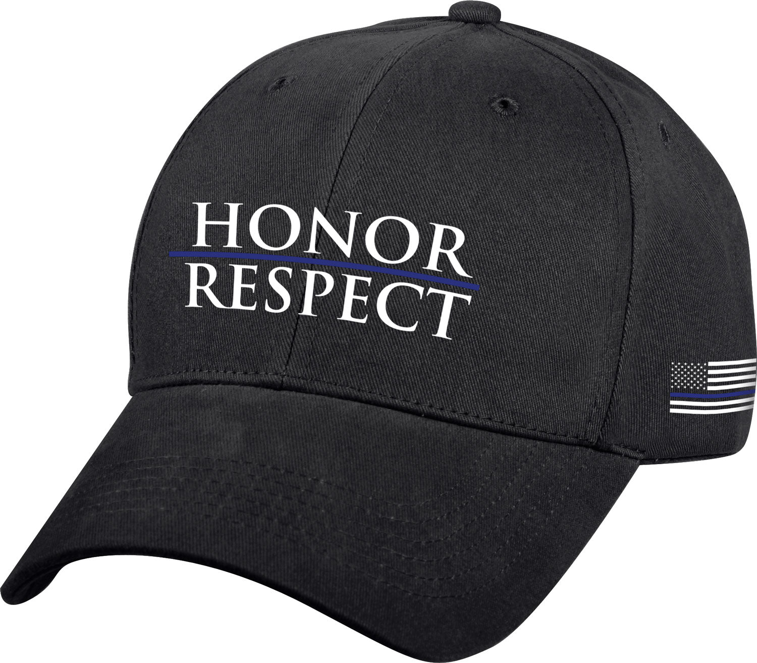 Rothco Honor and Respect Thin Blue Line Low Profile Cap - Black LARSON TACTICAL SUPPLY