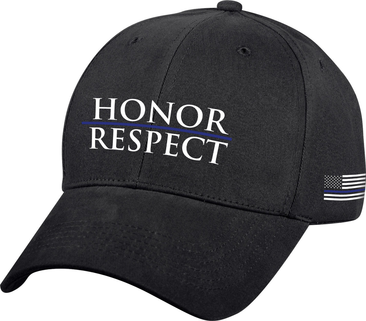 Rothco Honor and Respect Thin Blue Line Low Profile Cap - Black LARSON TACTICAL SUPPLY