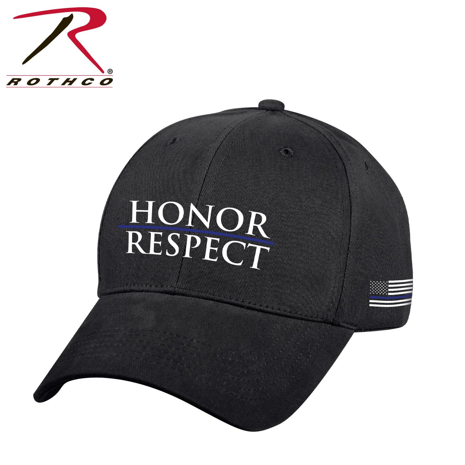 Rothco Honor and Respect Thin Blue Line Low Profile Cap - Black LARSON TACTICAL SUPPLY