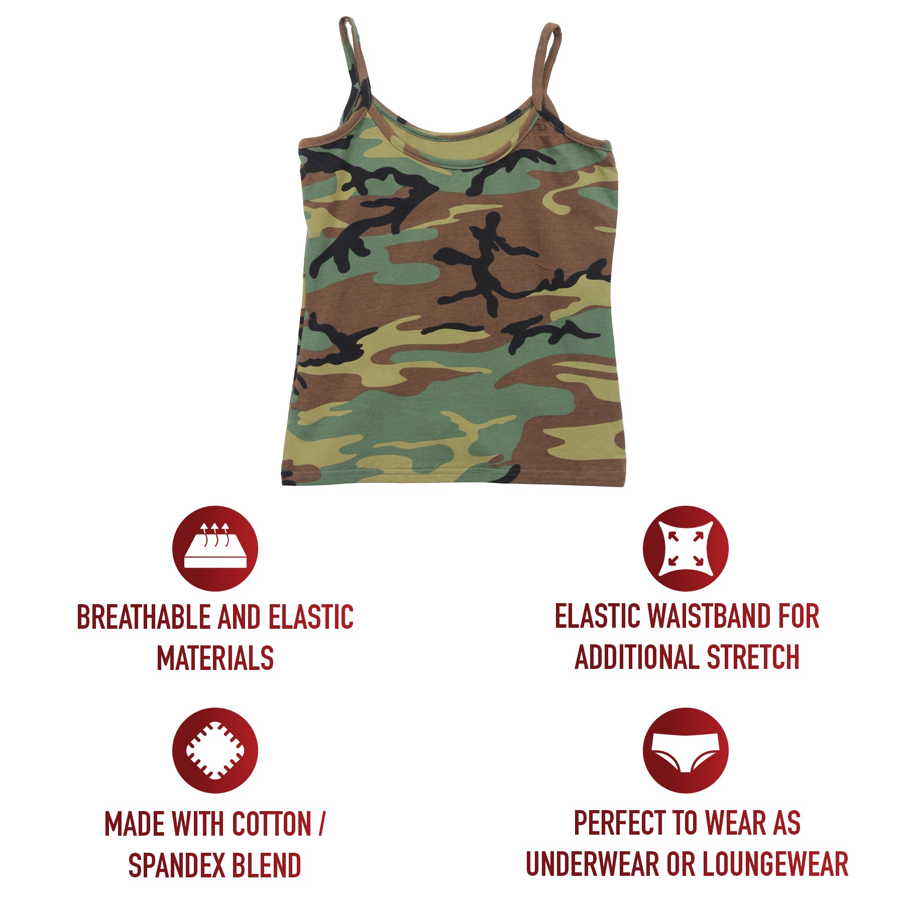 Rothco Woodland Camo "Booty Camp" Booty Shorts & Tank Top LARSON TACTICAL SUPPLY