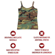 Rothco Woodland Camo "Booty Camp" Booty Shorts & Tank Top LARSON TACTICAL SUPPLY