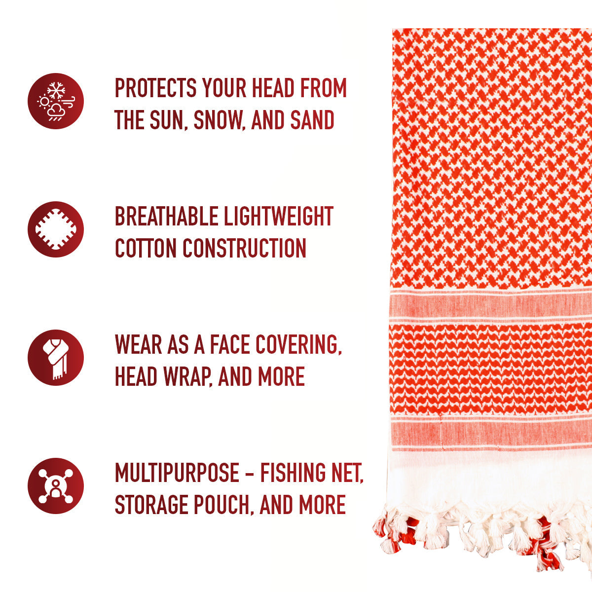 Rothco Lightweight Shemagh Tactical Desert Keffiyeh Scarf LARSON TACTICAL SUPPLY