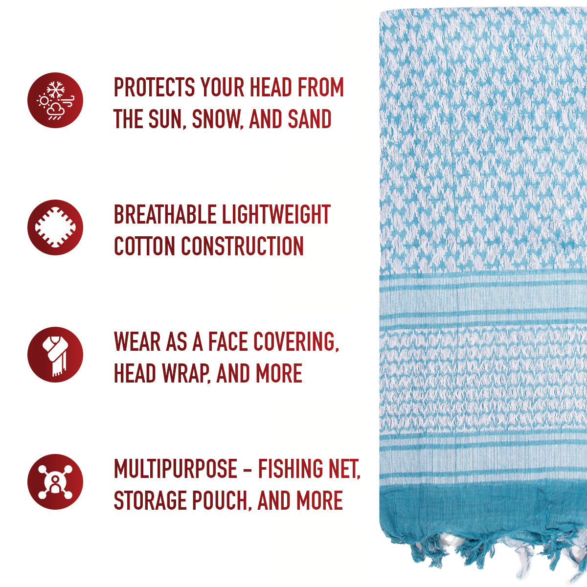 Rothco Lightweight Shemagh Tactical Desert Keffiyeh Scarf LARSON TACTICAL SUPPLY