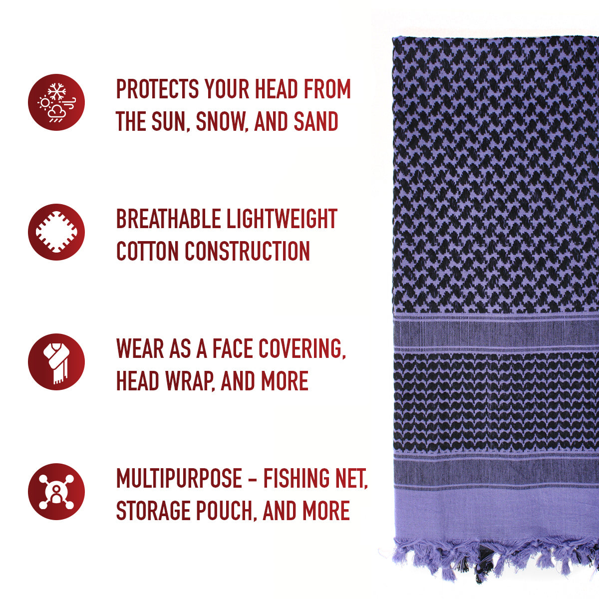 Rothco Lightweight Shemagh Tactical Desert Keffiyeh Scarf LARSON TACTICAL SUPPLY