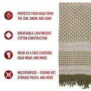 Rothco Lightweight Shemagh Tactical Desert Keffiyeh Scarf LARSON TACTICAL SUPPLY