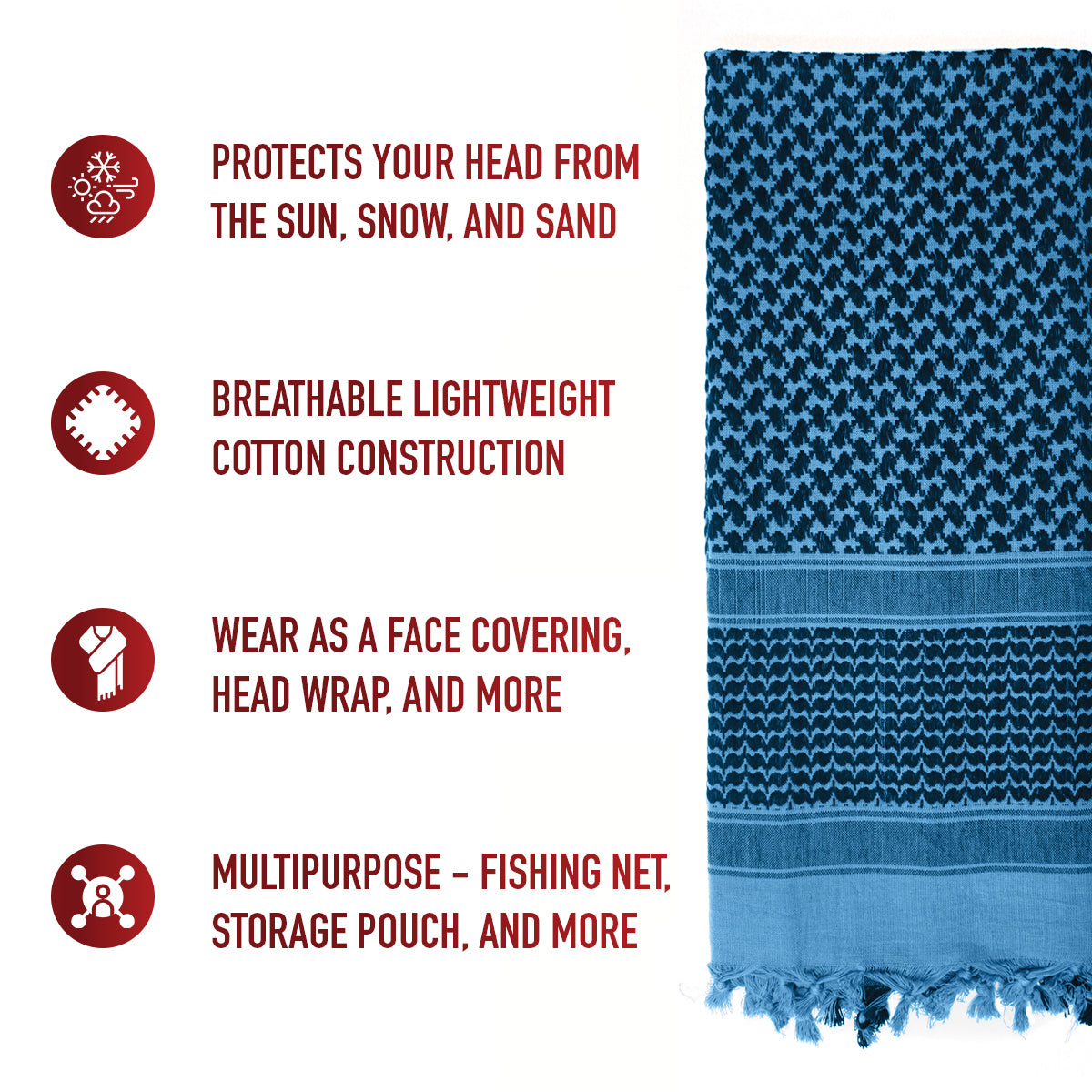 Rothco Lightweight Shemagh Tactical Desert Keffiyeh Scarf LARSON TACTICAL SUPPLY