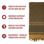 Rothco Lightweight Shemagh Tactical Desert Keffiyeh Scarf LARSON TACTICAL SUPPLY