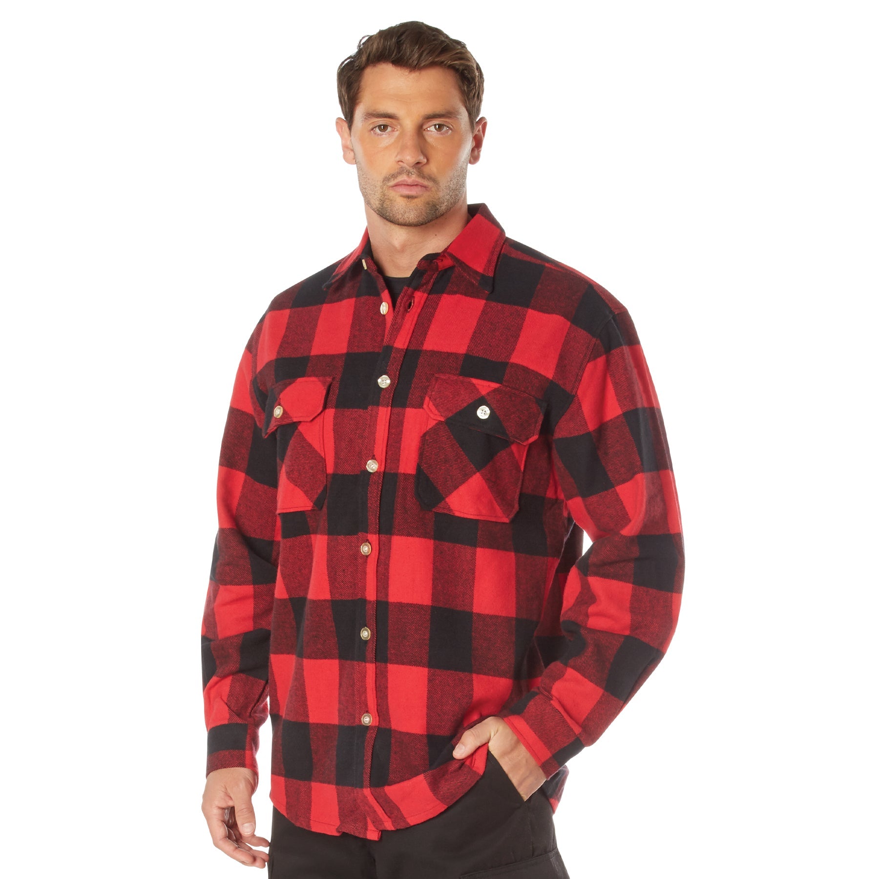 Rothco Extra Heavyweight Buffalo Plaid Flannel Shirt LARSON TACTICAL SUPPLY