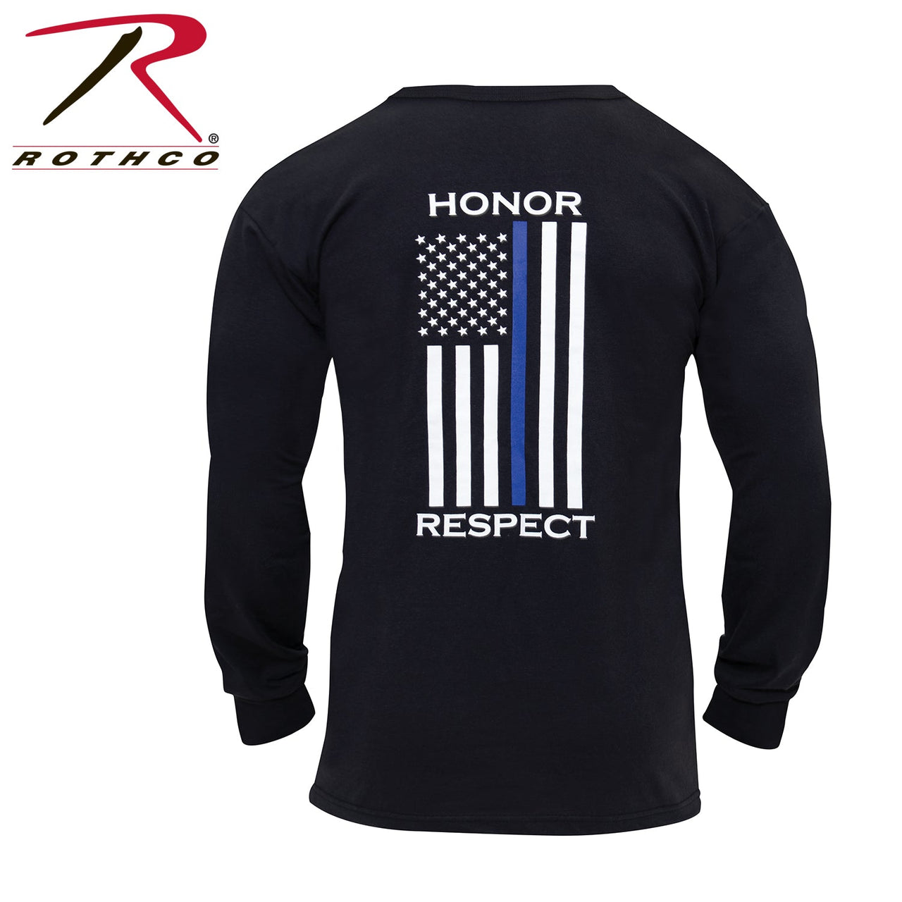 Rothco Thin Blue Line Honor and Respect Long Sleeve T-Shirt LARSON TACTICAL SUPPLY