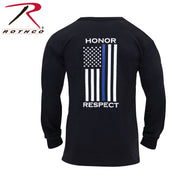 Rothco Thin Blue Line Honor and Respect Long Sleeve T-Shirt LARSON TACTICAL SUPPLY