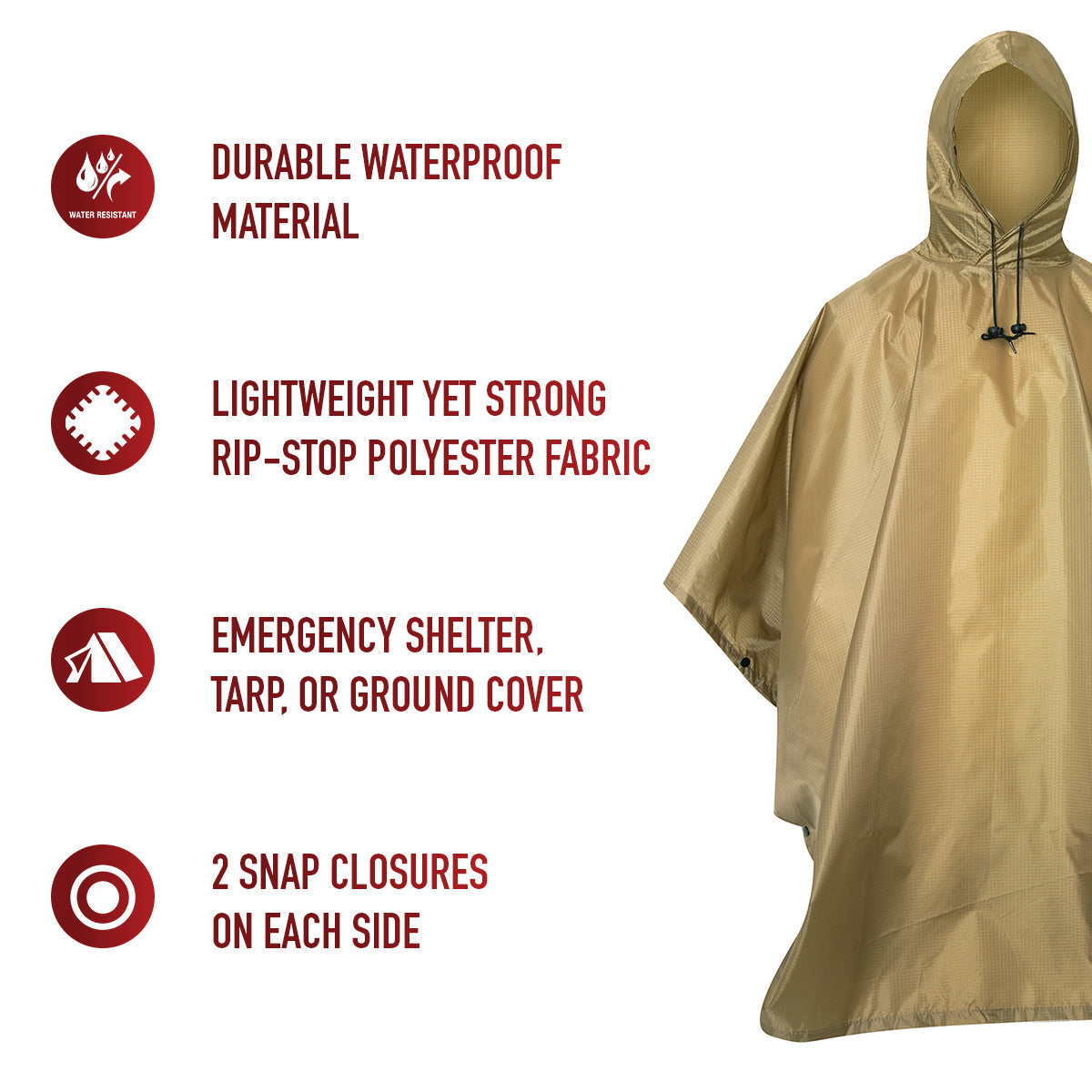 Rothco G.I. Type Rip-Stop Poncho LARSON TACTICAL SUPPLY