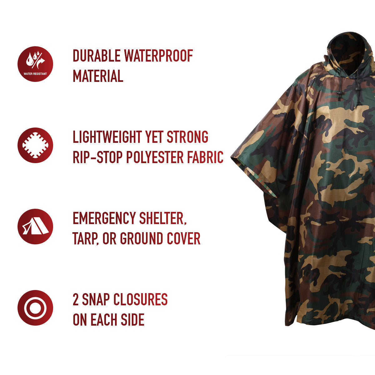 Rothco G.I. Type Rip-Stop Poncho LARSON TACTICAL SUPPLY