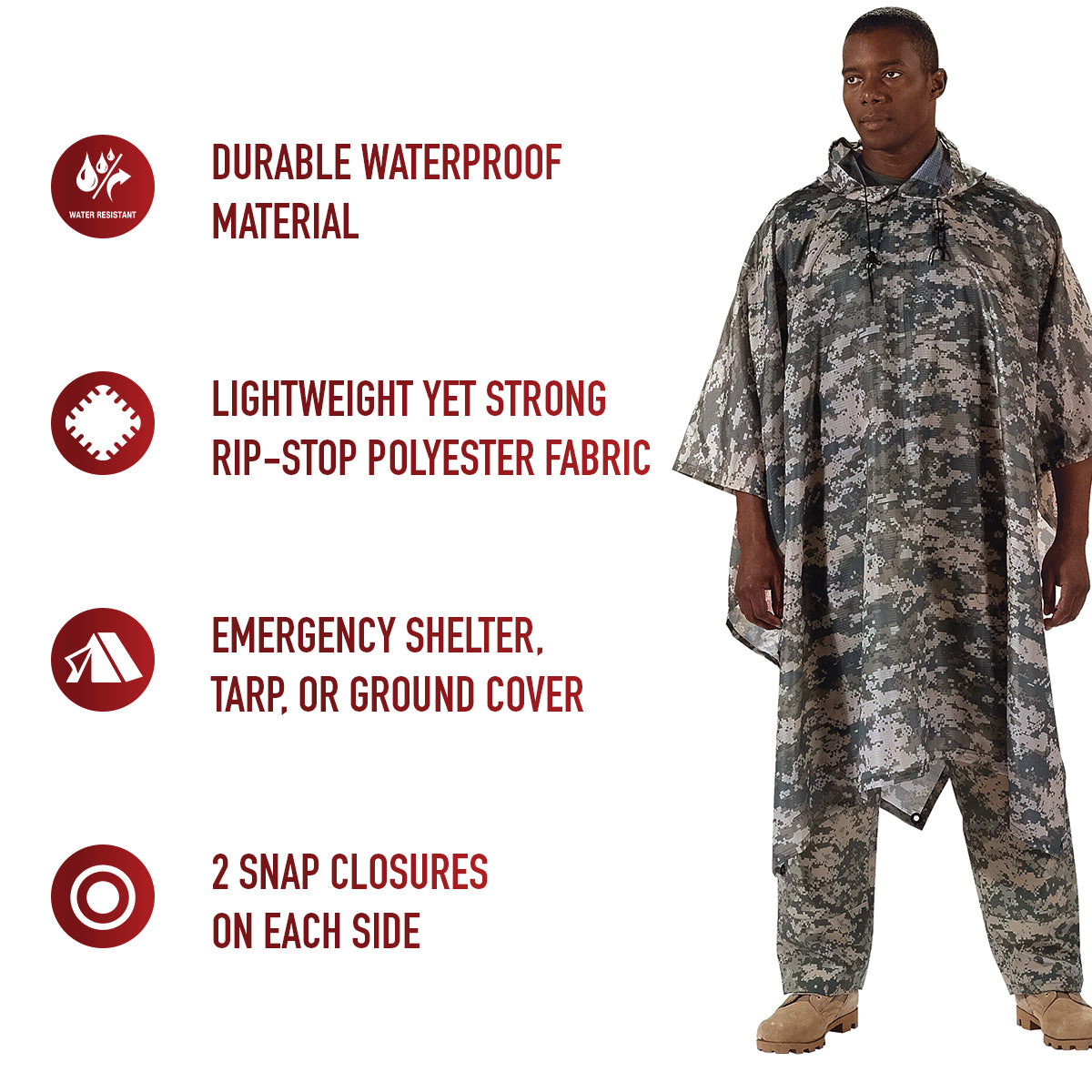 Rothco G.I. Type Rip-Stop Poncho LARSON TACTICAL SUPPLY