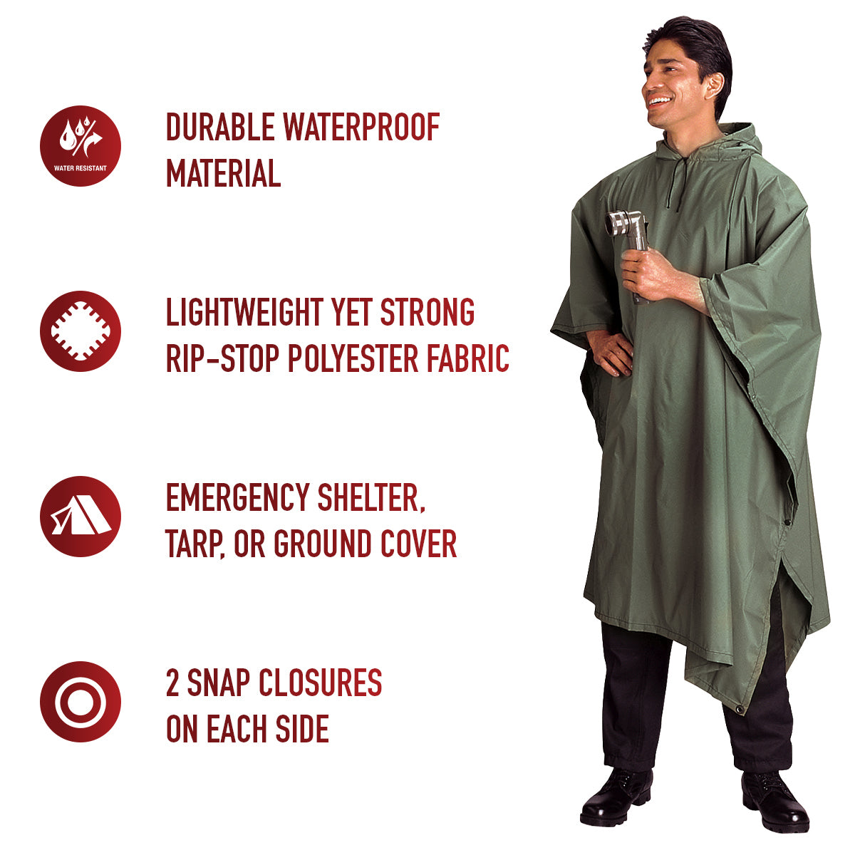 Rothco G.I. Type Rip-Stop Poncho LARSON TACTICAL SUPPLY