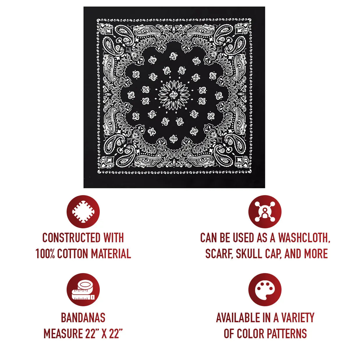 Rothco Trainmen Paisley Bandana - 22" X 22" LARSON TACTICAL SUPPLY