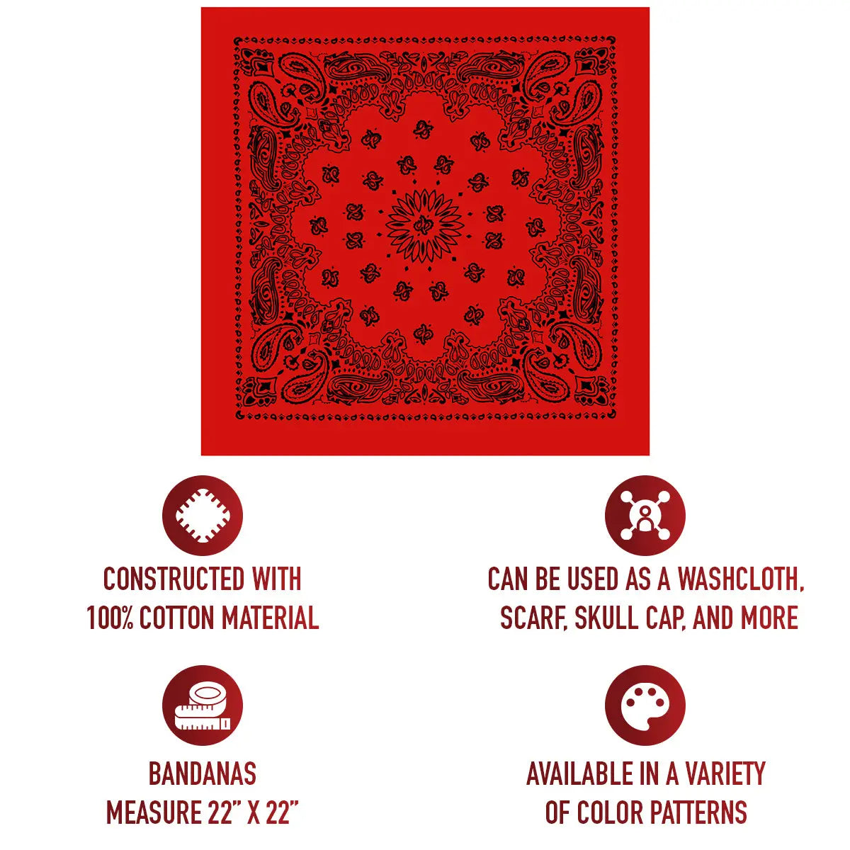 Rothco Trainmen Paisley Bandana - 22" X 22" LARSON TACTICAL SUPPLY