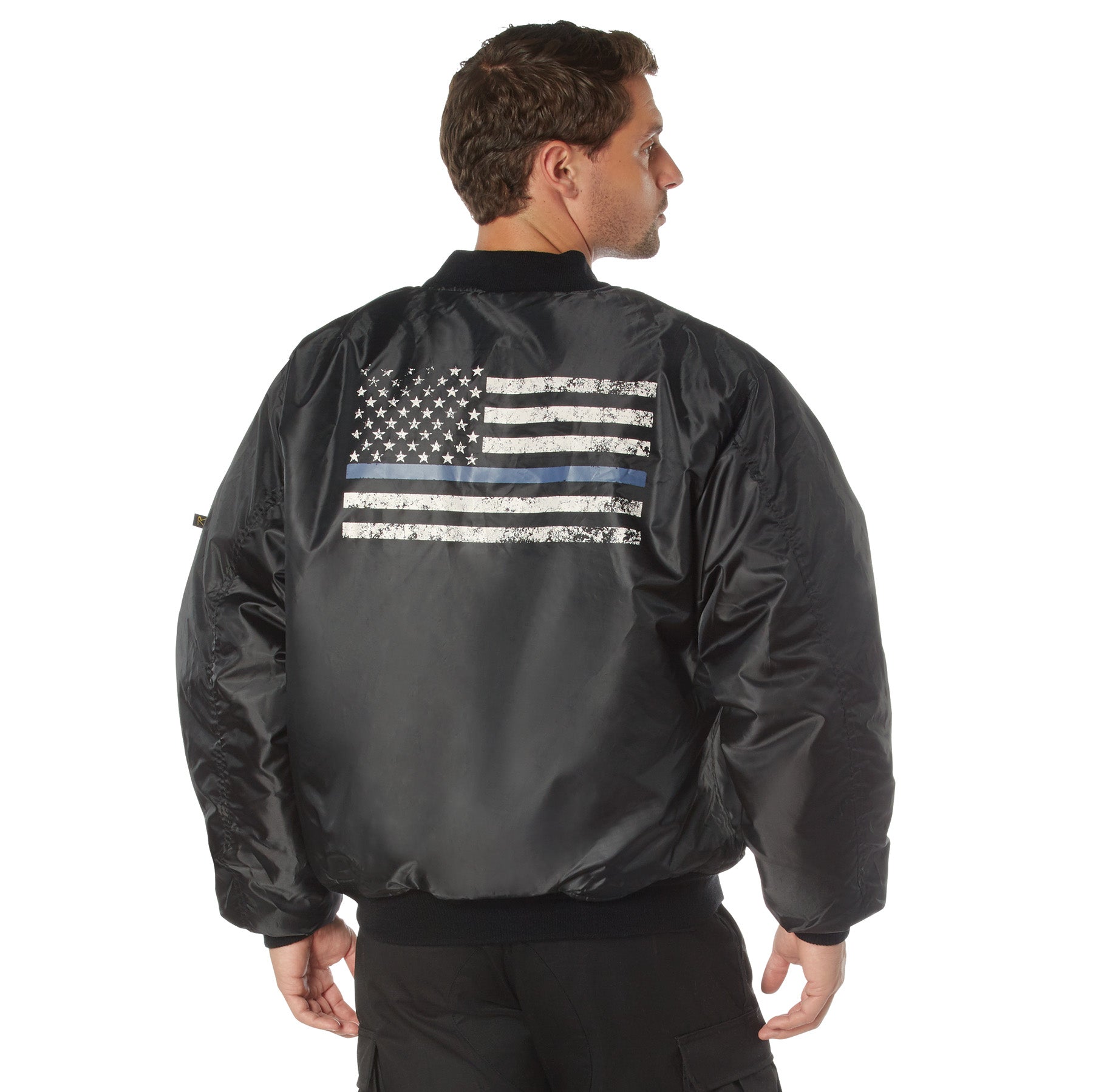 Rothco Thin Blue Line Flag MA-1 Flight Jacket LARSON TACTICAL SUPPLY