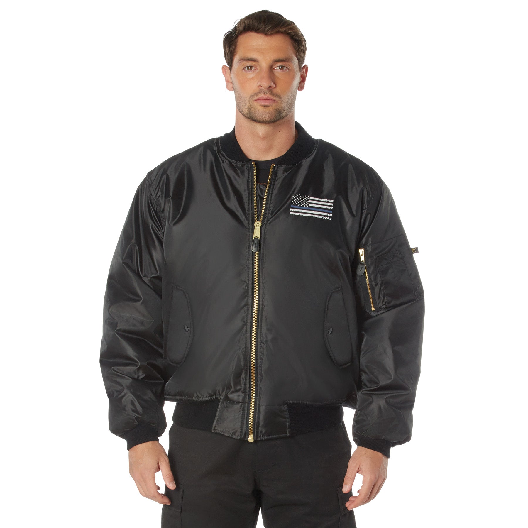 Rothco Thin Blue Line Flag MA-1 Flight Jacket LARSON TACTICAL SUPPLY